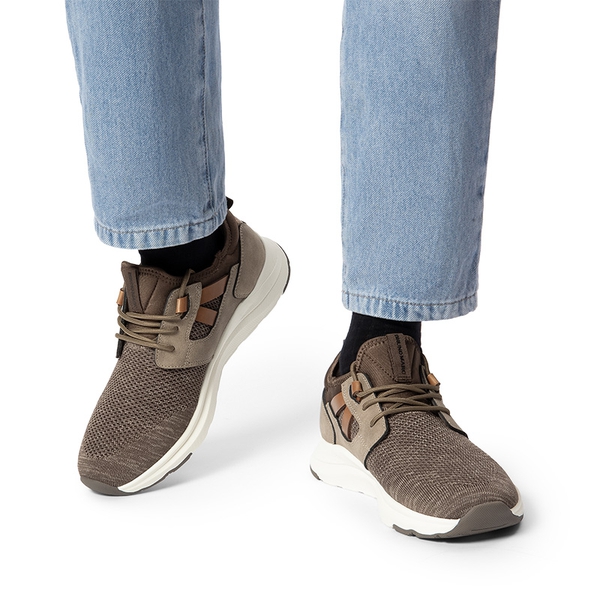 Men's Cushioned Lightweight Mesh Sneakers - DARK BROWN - 5